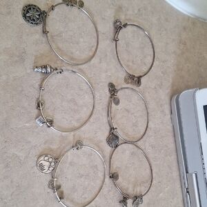 Alex and Ani Silver Charm Bangle bundle